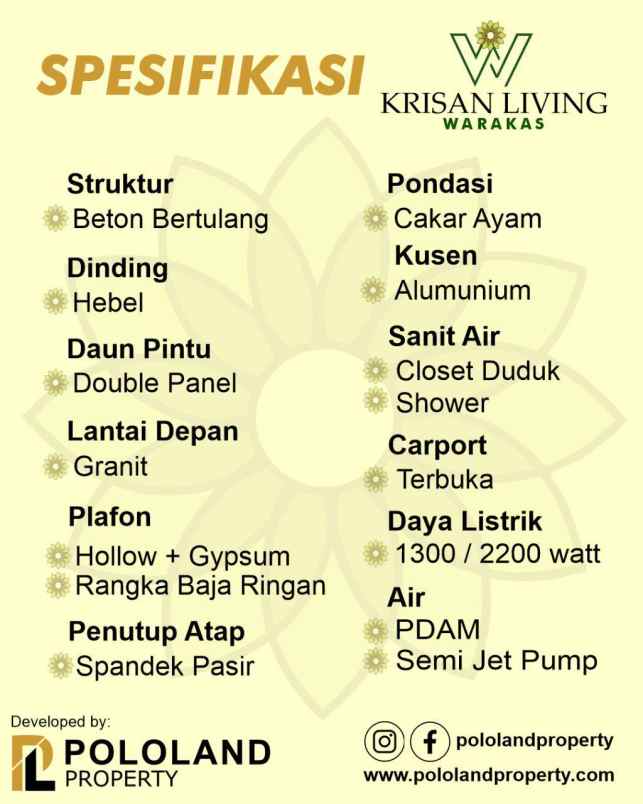 dijual rumah krisan living jakarta utara