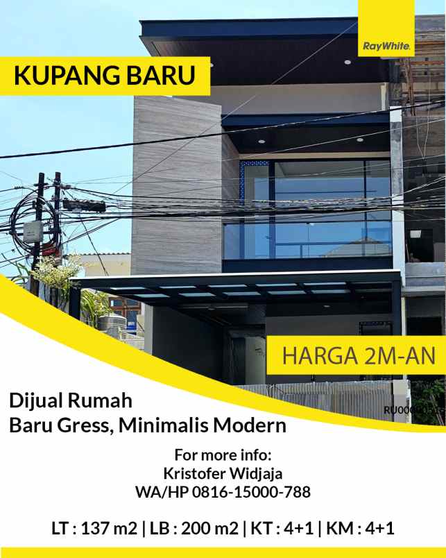 dijual rumah kupang baru surabaya