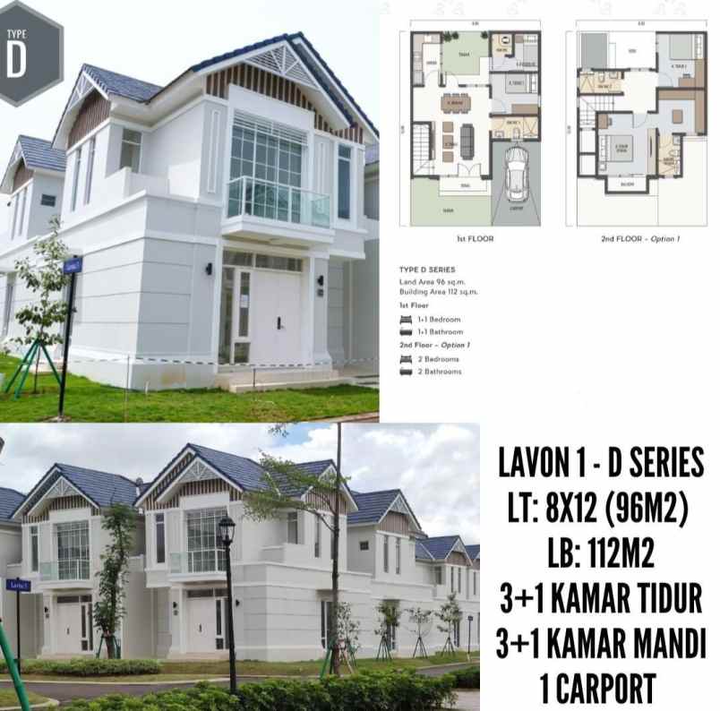 dijual rumah lavon swancity cluster