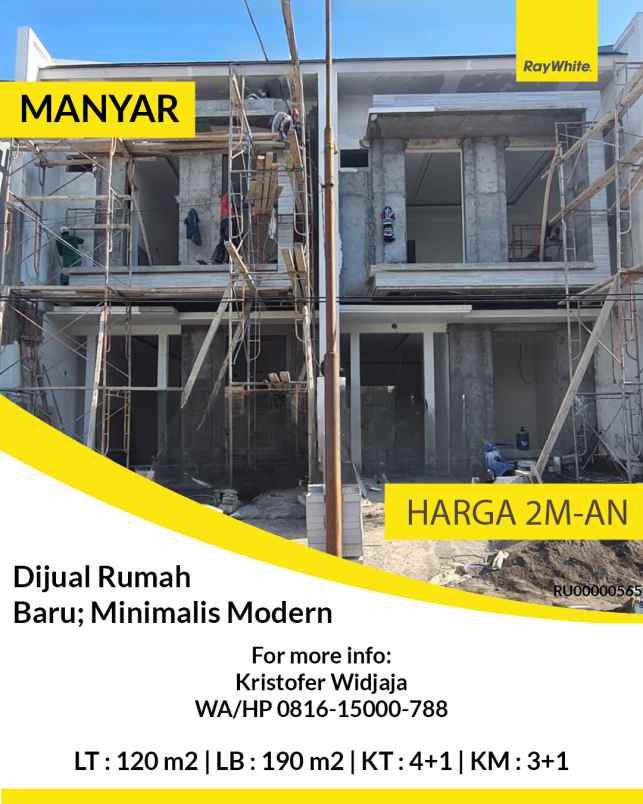 dijual rumah manyar kertoadi