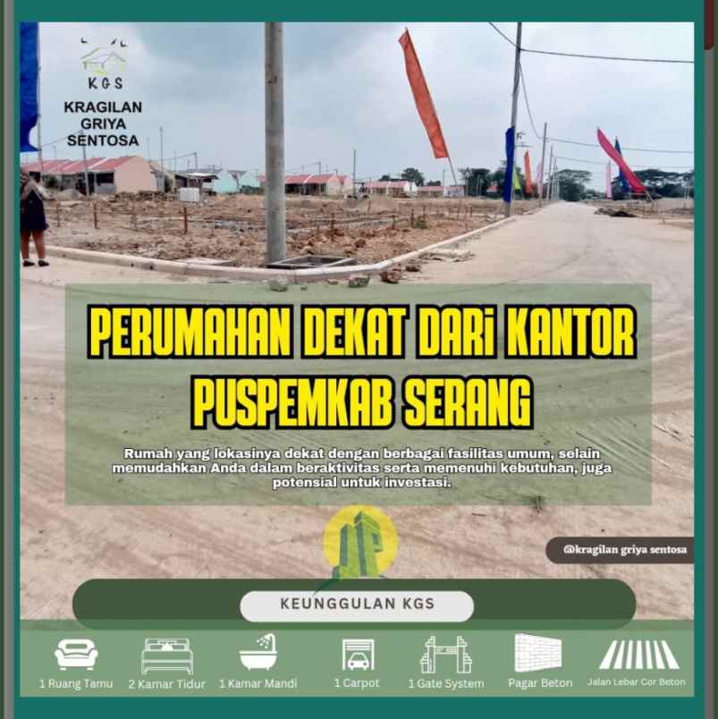 dijual rumah ready stok unit semi cluster di serang