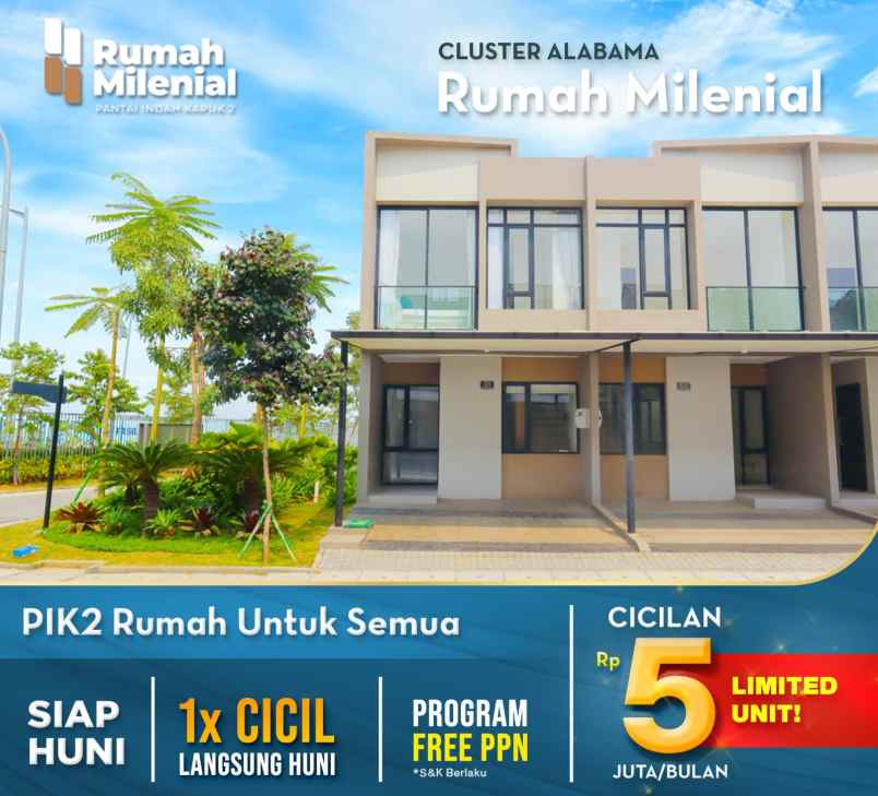 dijual rumah rumah milenial pik2