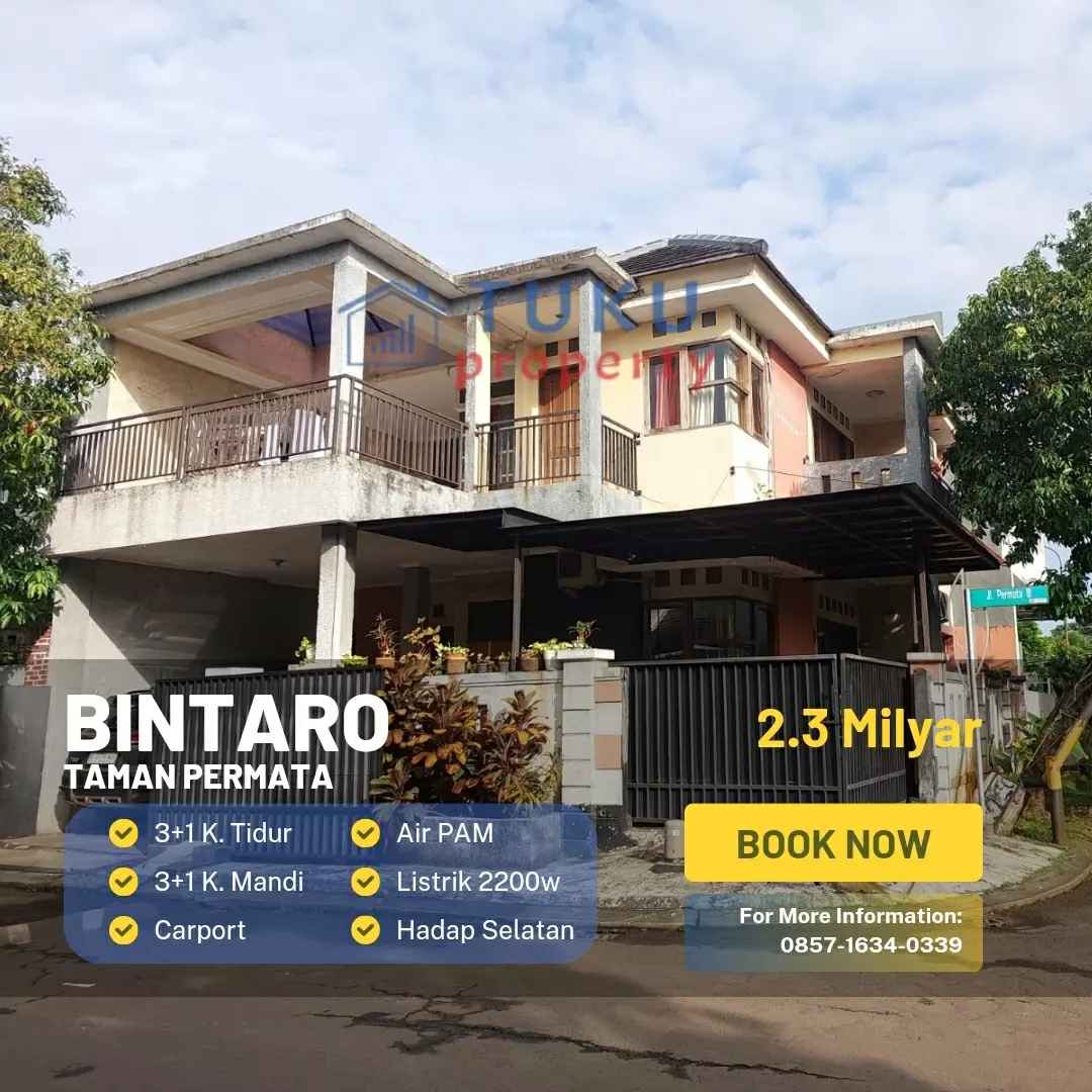 dijual rumah taman permata 2 bintaro 9