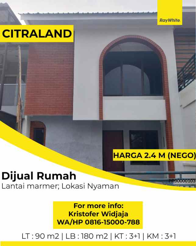 dijual rumah taman puspa raya citraland