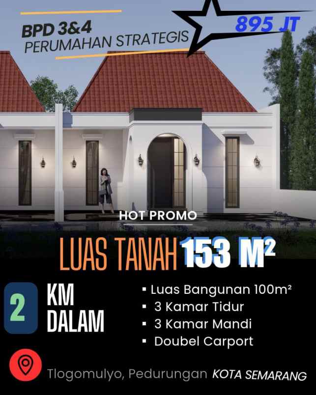 dijual rumah tlogomulyo pedurungan semarang