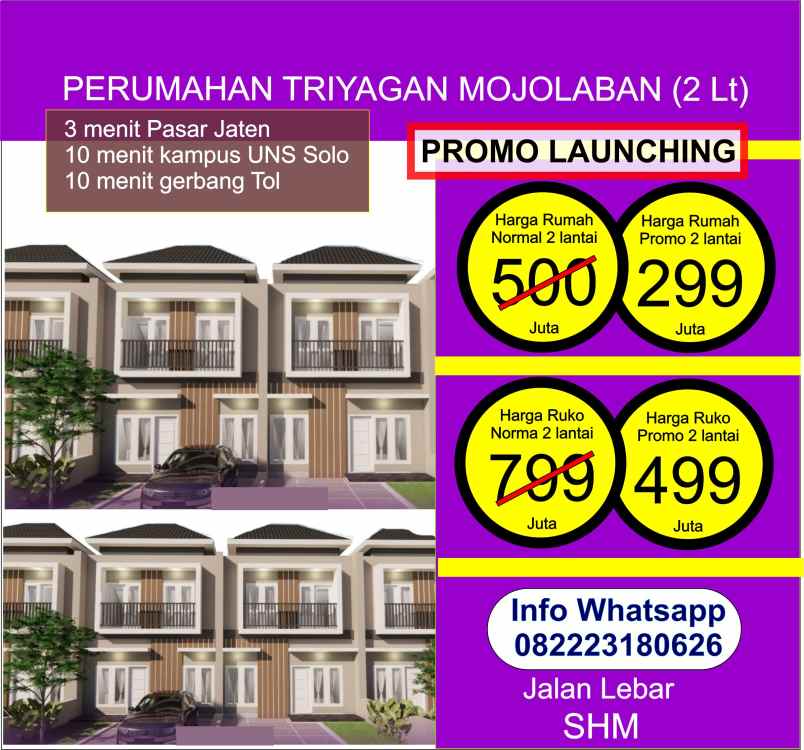 dijual rumah triyagan mojolaban sukoharjo