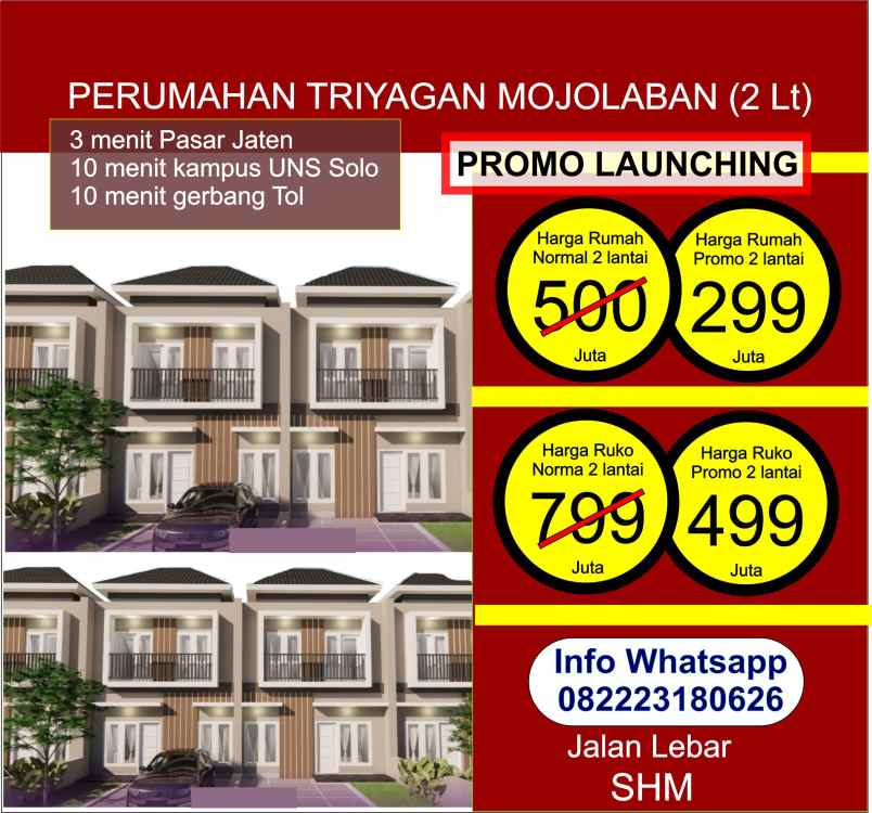 dijual rumah triyagan mojolaban sukoharjo