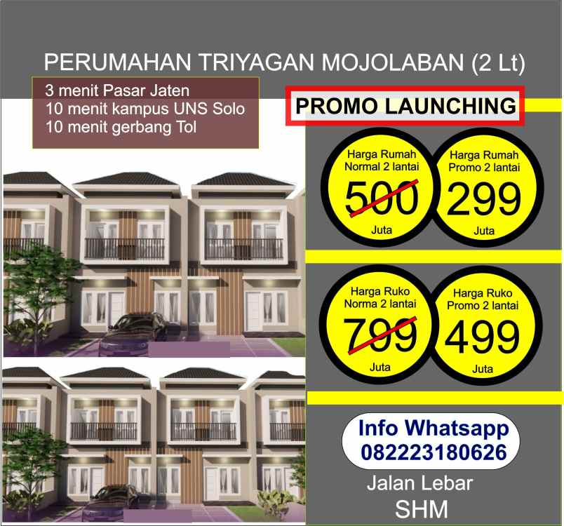 dijual rumah triyagan mojolaban sukoharjo