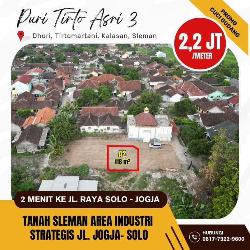 dijual tanah dhuri tirtomartani kalasan