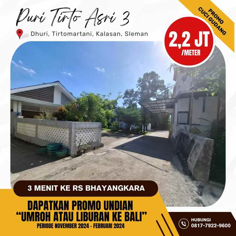 dijual tanah dhuri tirtomartani kalasan