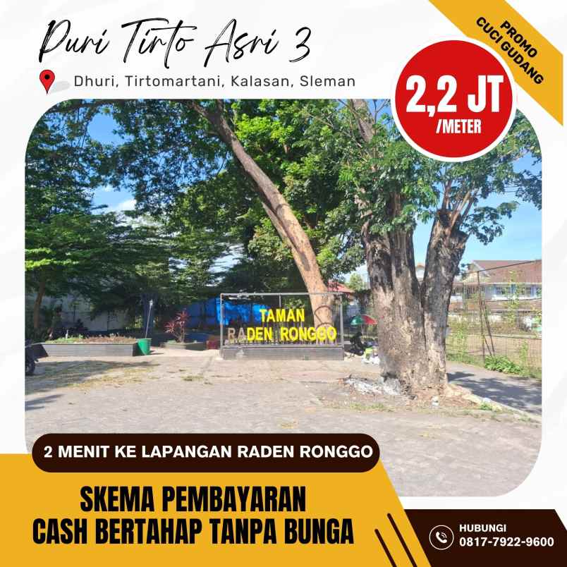 dijual tanah dhuri tirtomartani kalasan