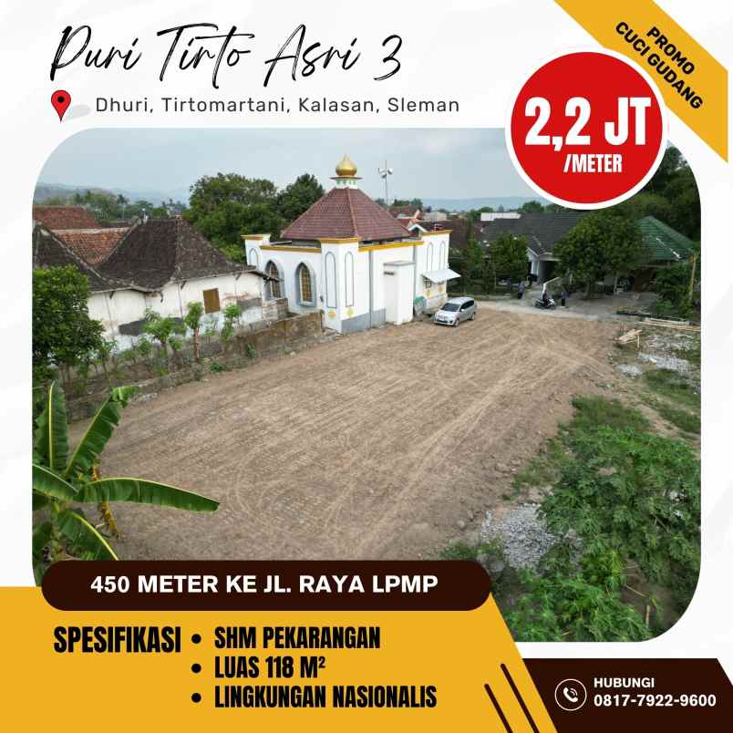 dijual tanah dhuri tirtomartani kalasan