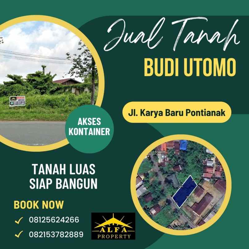 dijual tanah jalan budi utomo kota pontianak