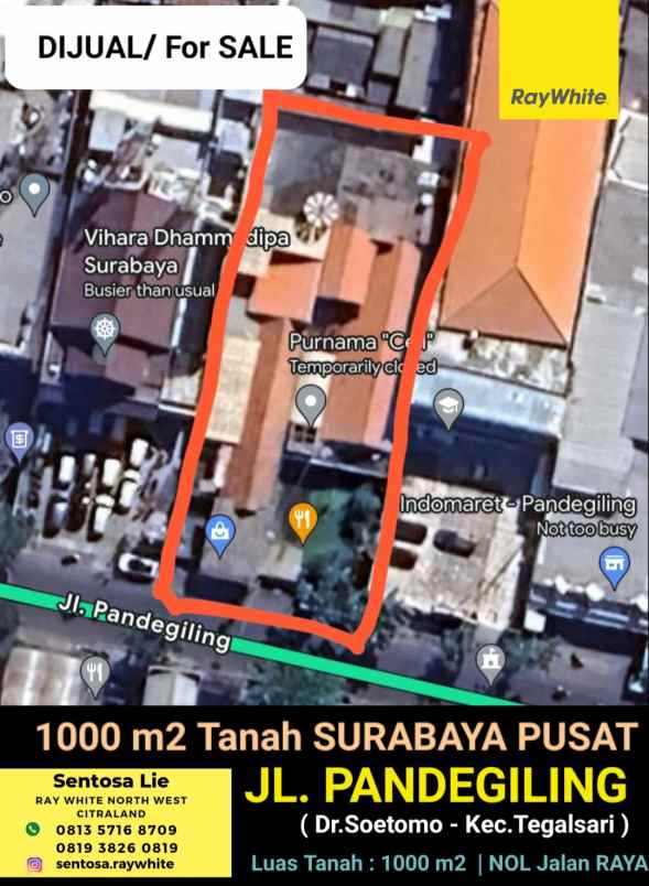 dijual tanah jalan pandegiling