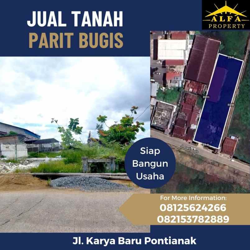 dijual tanah jalan parit bugis kota pontianak