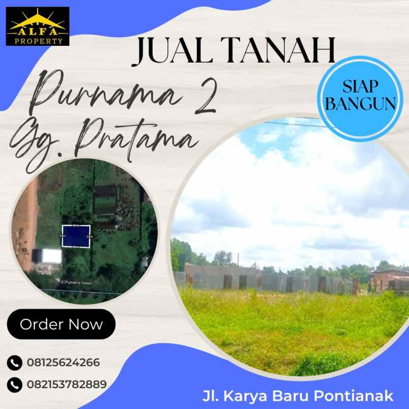 dijual tanah jalan purnama 2 kota pontianak