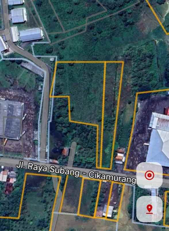 dijual tanah jalan raya subang cikamurang