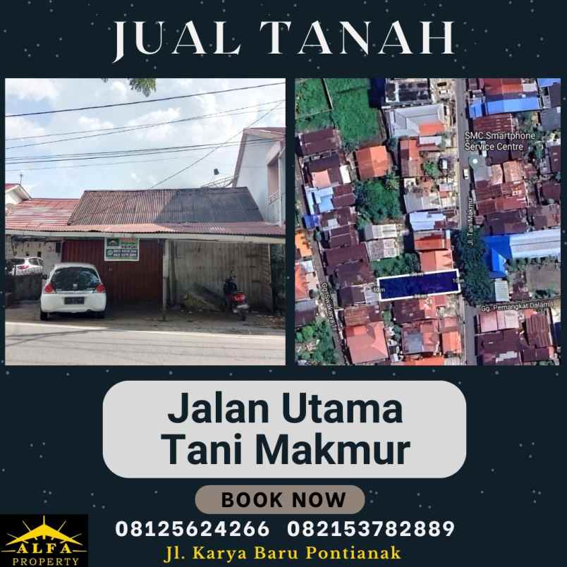 dijual tanah jalan tani makmur kota pontianak