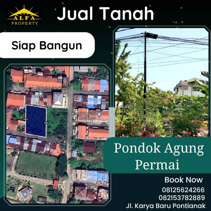 dijual tanah pondok agung permai kota pontianak