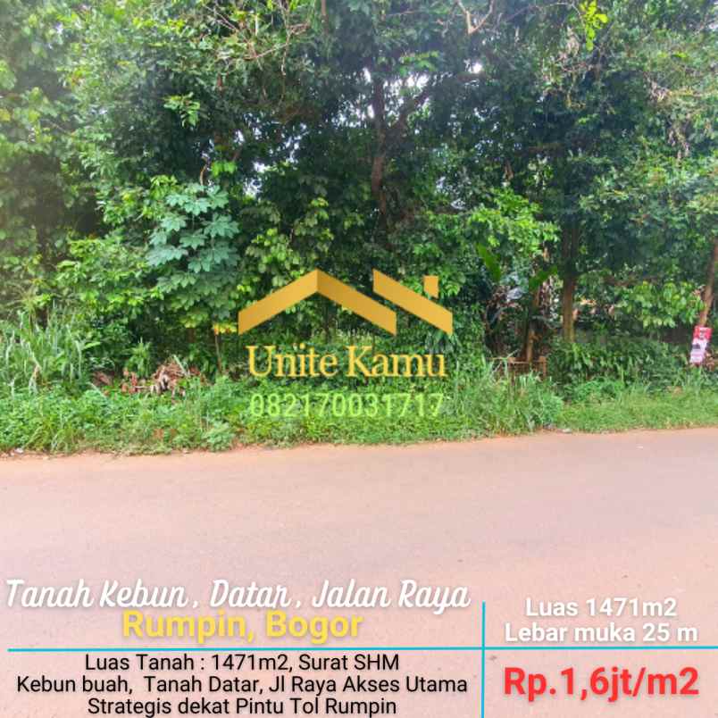 dijual tanah rumpin bogor