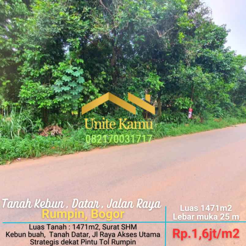 dijual tanah rumpin bogor