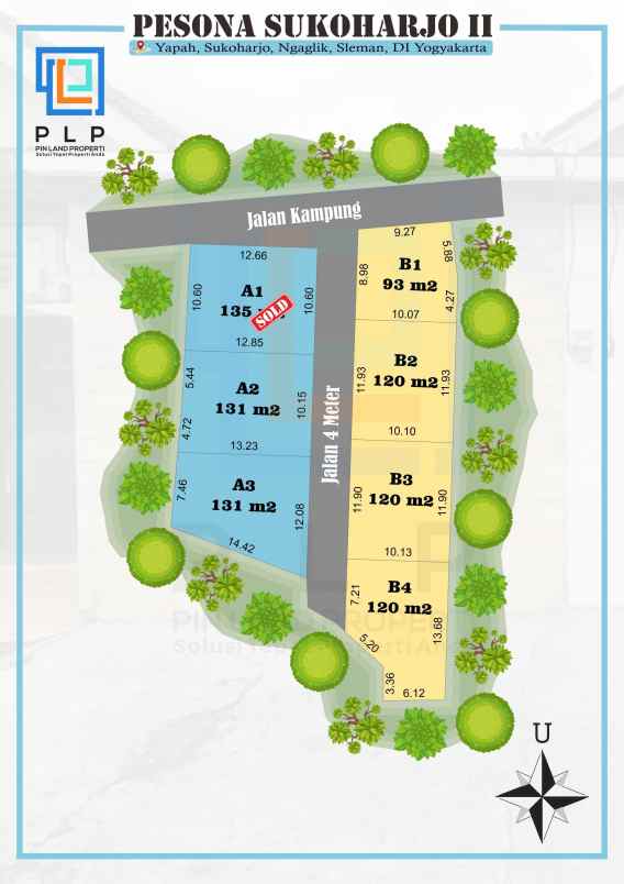 dijual tanah yapah selatan bakso pikul