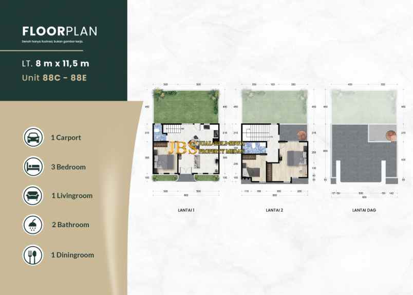 dijual villa eiffel suites jalan bersama