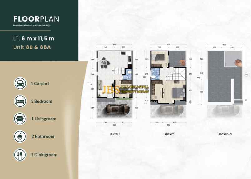 dijual villa eiffel suites jalan bersama