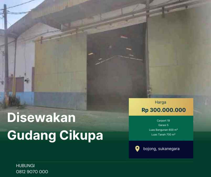 disewakan gudang cikupa tangerang
