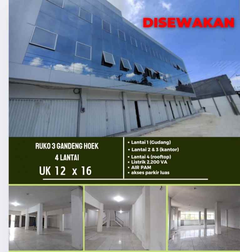 disewakan ruko gudang kantor jurumudi baru benda kota
