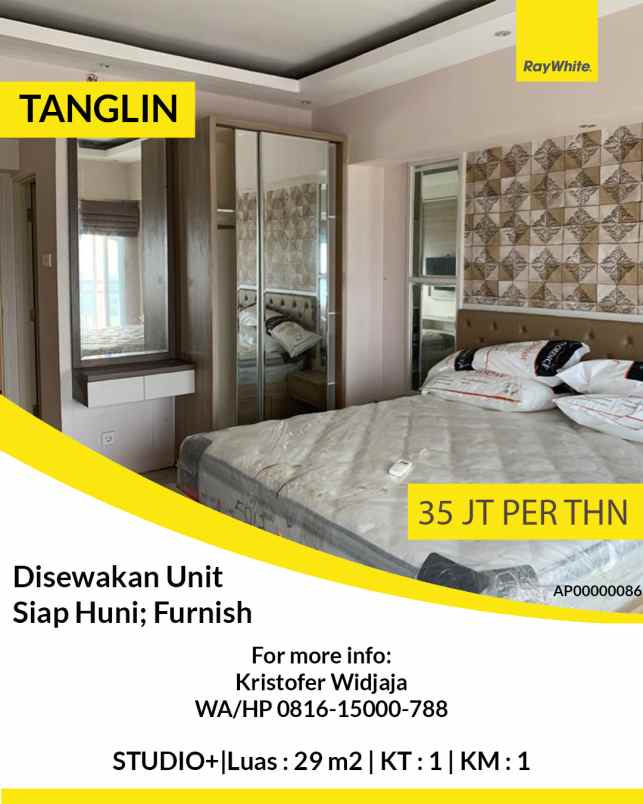 disewakan rumah apartemen pakuwon mall tangli