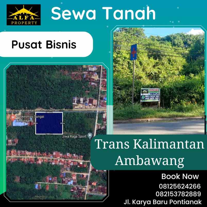 Disewakan Tanah Jalan Trans Kalimantan Ambawang Pontianak