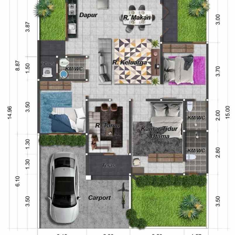 hunian asri new cluster di jalan parit indah pekanbaru