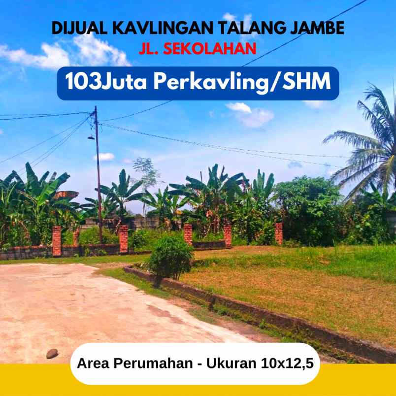 jual kaplingan lokasi talang jambe