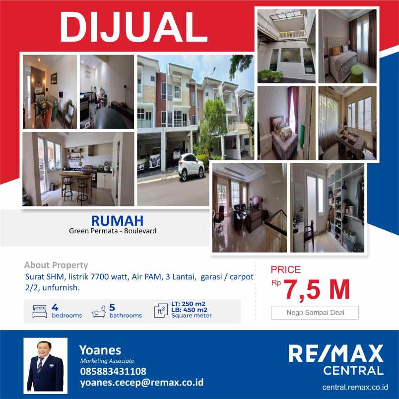 jual rumah green permata boulevard jakarta selatan