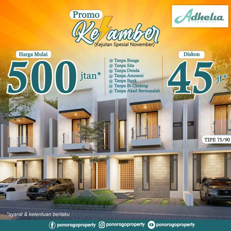 kesamber promo rumah syariah 2 lantai ponorogo