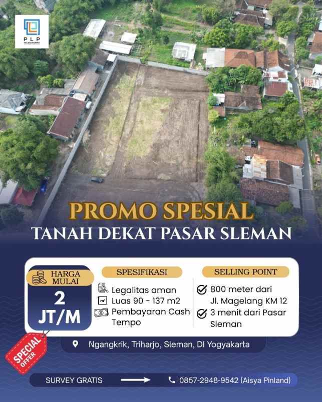 promo spesial tanah kavling dekat pasar sleman