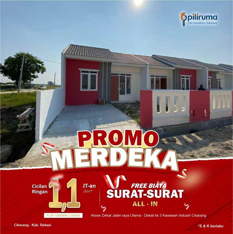 Rumah Subsidi Cicilan 1,1 Jutaan Flat Sampai Lunas