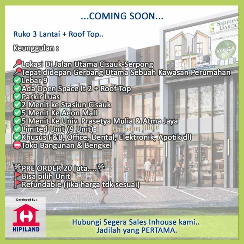 ruko 3 lantai roof top sangat strategis promo