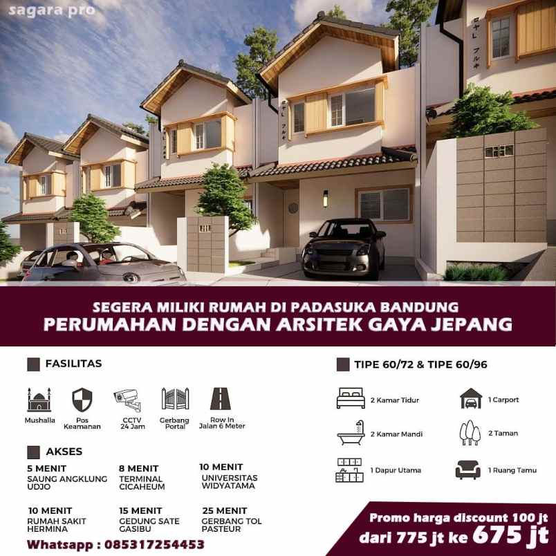 rumah 2 lantai padasuka bandung termurah