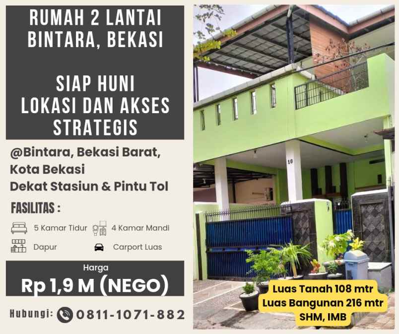 rumah bintara bekasi barat siap huni akses strategis