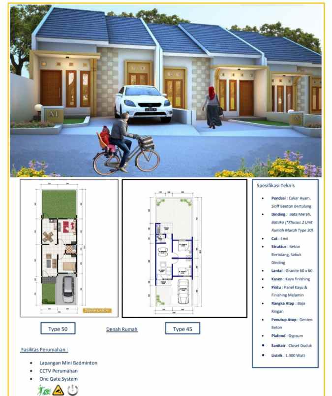 rumah cantik baru tanah luas di bantul