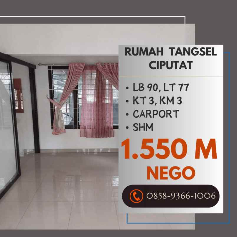 rumah ciputat tangsel cakep 2 lantai