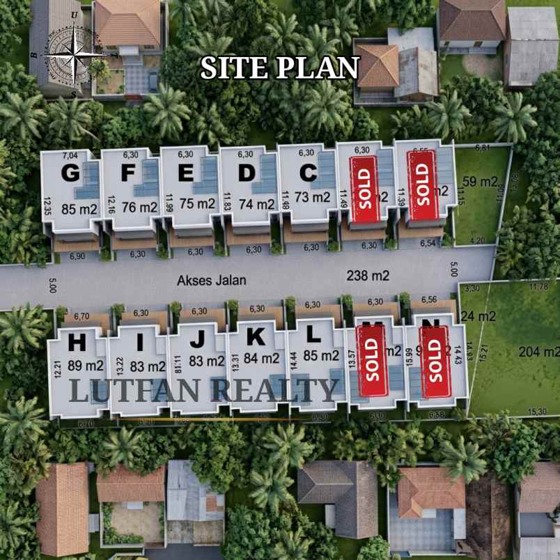 rumah cluster modern minimalis dekat ke kavling polri