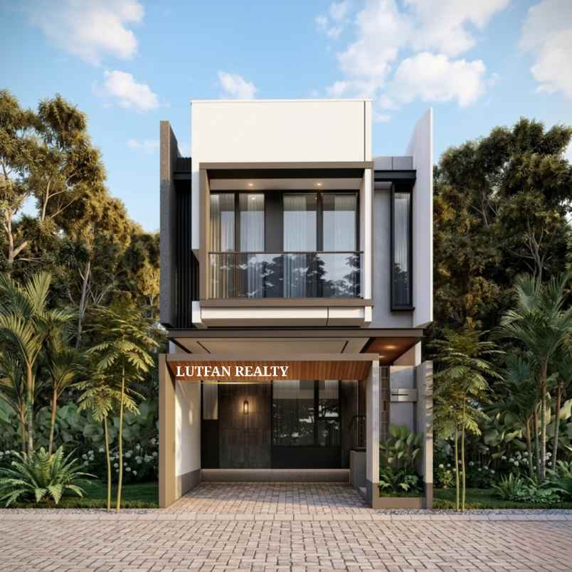 rumah cluster modern minimalis dekat ke kavling polri