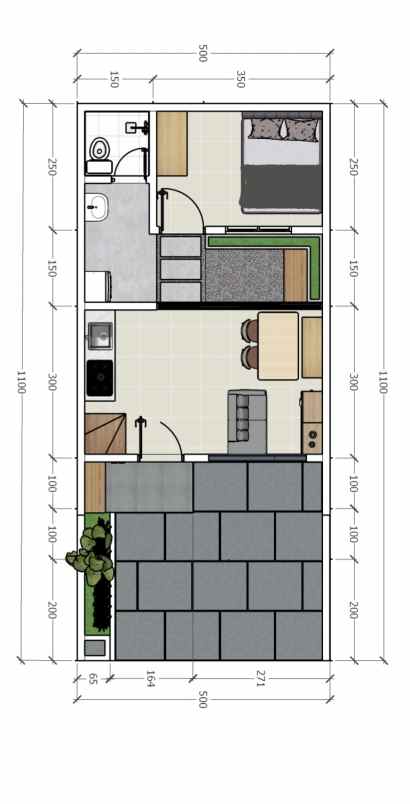 rumah industrial design inner court