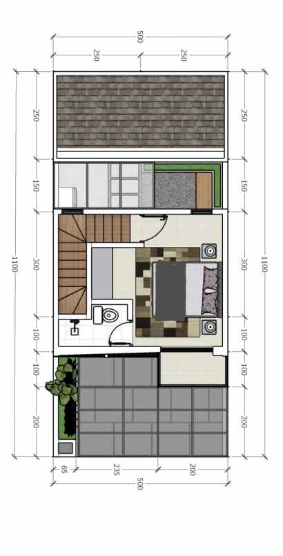 rumah industrial design inner court