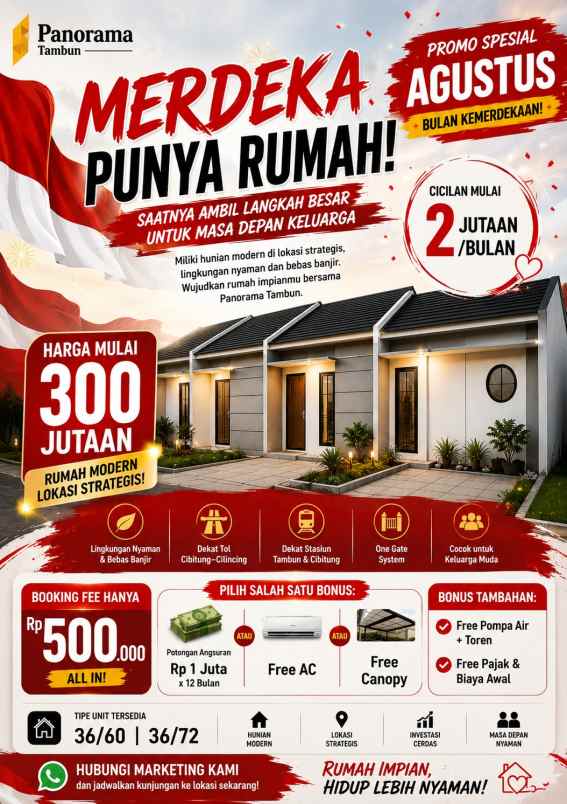 rumah komersial murah booking hanya rp 500k