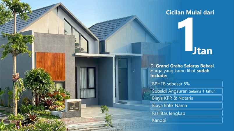 rumah komersil di bekasi cicilan mulai 1 jt an