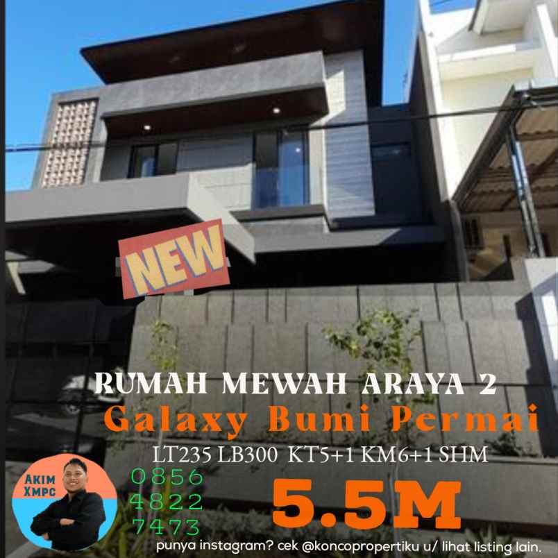 rumah mewah araya tahap 2 dekat puri galaxy merr